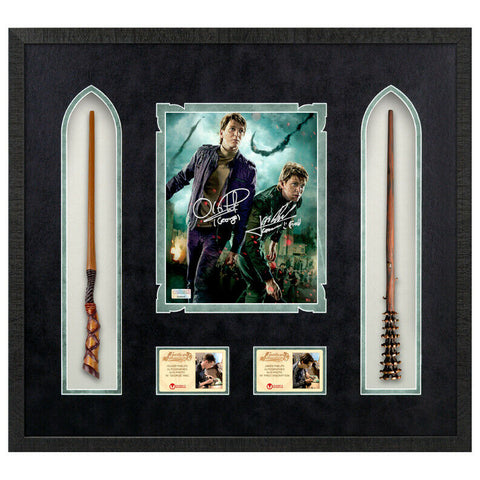 James Oliver Phelps Autographed Harry Potter Weasley 8x10 Wand Framed Display