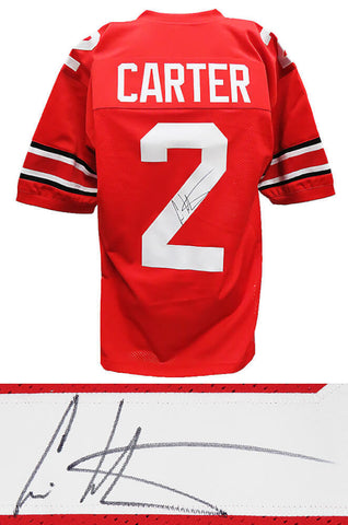 Cris Carter OHIO STATE Signed Red Custom College Football Jersey - SCHWARTZ