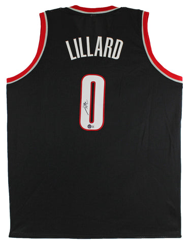 Damian Lillard Authentic Signed Black Pro Style Jersey Autographed BAS Witnessed