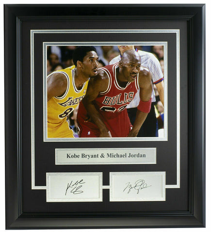 Kobe Bryant+Michael Jordan Framed 8x10 Photo Laser Engraved Signature
