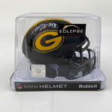 Autographed/Signed Davante Adams Green Bay Packers Eclipse Mini Helmet BAS COA