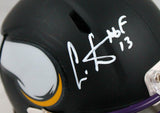 Cris Carter Signed Minnesota Vikings Flat Black Mini Helmet W/ HOF- BA W *White