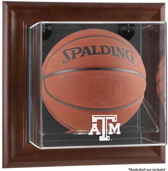 Texas A&M Aggies Brown Framed Wall-Mountable Basketball Display Case