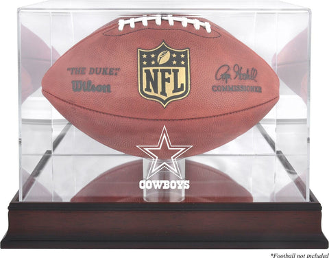 Dallas Cowboys Mahogany Football Logo Display Case with Mirror Back - Fanatics