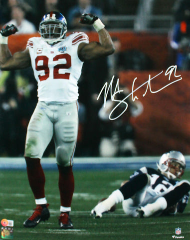 Michael Strahan Autographed New York Giants 16x20 Flex White Photo-BeckettW Holo