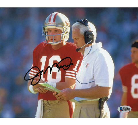 Joe Montana Signed San Francisco 49ers Unframed 8x10 NFL Photo - With Coach
