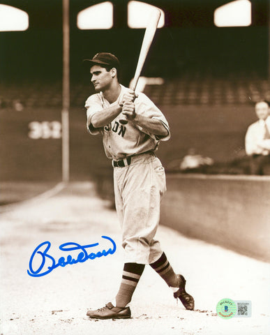 Red Sox Bobby Doerr Authentic Signed 8x10 Vertical With Bat Photo BAS