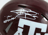 Johnny Manziel Autographed TX A&M Maroon Speed Mini Helmet w/Insc.-BeckettW Holo