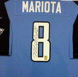 TITANS MARCUS MARIOTA AUTOGRAPHED SIGNED FRAMED BLUE NIKE JERSEY MM HOLO 101365