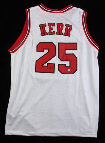 Steve Kerr Signed Chicago Bulls Jersey (Beckett) 5xNBA Champion +4 as Head Coach