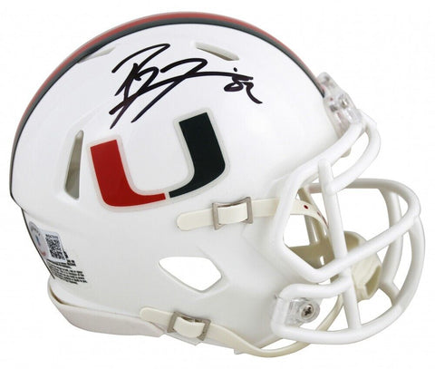 Ray Lewis Signed Miami Hurricanes Speed Mini Helmet (Beckett) Ravens Linebacker