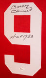 Bobby Hull Signed Blackhawks 35x43 Custom Framed Jersey Inscribed "HOF 1983"