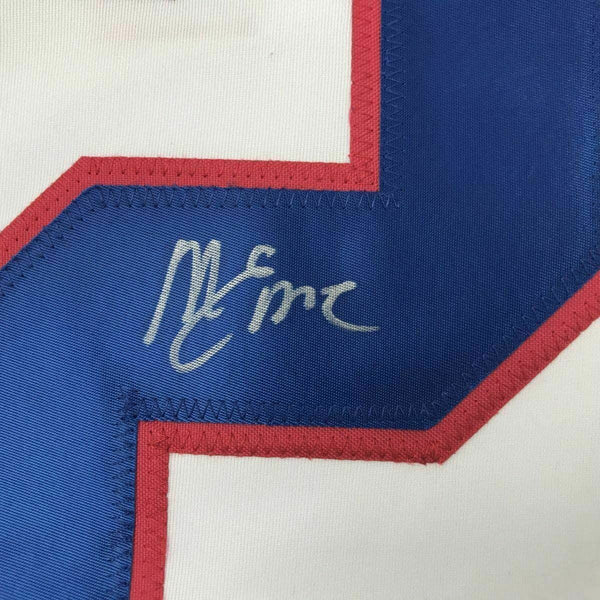 FRAMED Autographed/Signed MIKE ERUZIONE 33x42 Blue USA Hockey Jersey J –  Super Sports Center