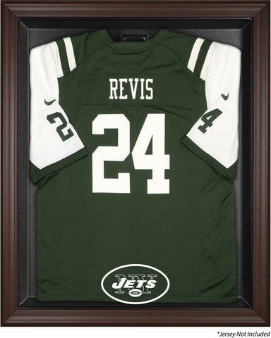 New York Jets Brown Framed Logo Jersey Display Case - Fanatics Authentic
