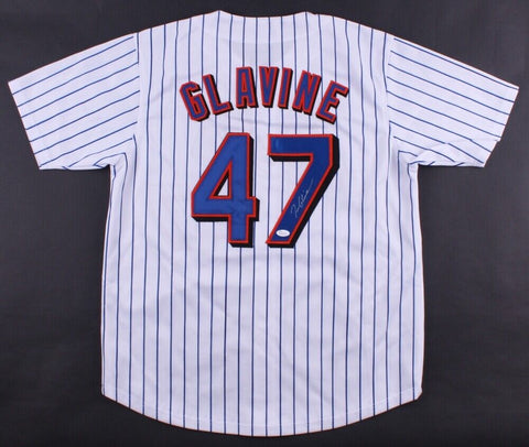 Tom Glavine Signed Mets Pinstipped Jersey (JSA COA) Won his 300th Game as a Met