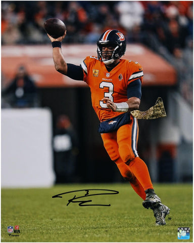 Russell Wilson Denver Broncos Autographed 16" x 20" Throwing Photograph