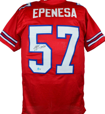 AJ Epenesa Autographed Red Pro Style Jersey - Beckett W Hologram *Black *5