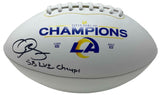 ODELL BECKHAM Jr. Autographed "SB LVI Champs" White Panel Football FANATICS