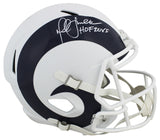 Rams Marshall Faulk "HOF 20XI" Signed Flat White Full Size Speed Rep Helmet BAS