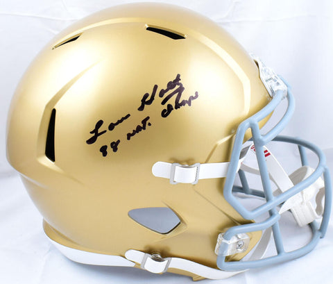 Lou Holtz Signed Notre Dame Riddell F/S Speed Helmet w/Natl Champs-BeckettW Holo