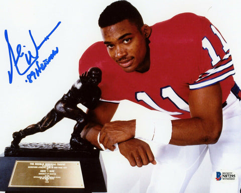 ANDRE WARE SIGNED AUTOGRAPHED HOUSTON COUGARS 8x10 PHOTO W/ 89 HEISMAN