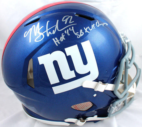 Michael Strahan Signed Giants F/S Speed Authentic Helmet w/HOF SB-Beckett W Holo