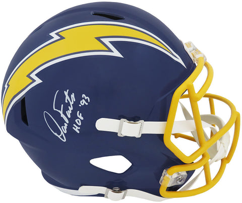 Dan Fouts Signed Chargers Navy T/B F/S Speed Rep Helmet w/HOF (In White)(SS COA)