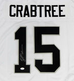 Michael Crabtree Autographed White Pro Style Jersey - JSA Witness Auth