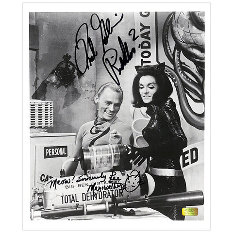 Frank Gorshin, Lee Meriwether Autographed 8x10 Riddler and Catwoman Batman Photo
