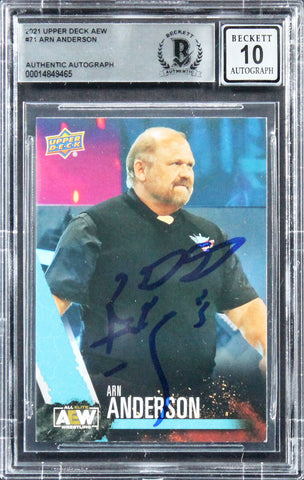 Arn Anderson Authentic Signed 2021 Upper Deck AEW #71 Card Auto 10! BAS Slabbed