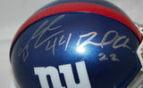 David Wilson Ahmad Bradshaw Autographed New York Giants Mini Helmet- JSA W Auth
