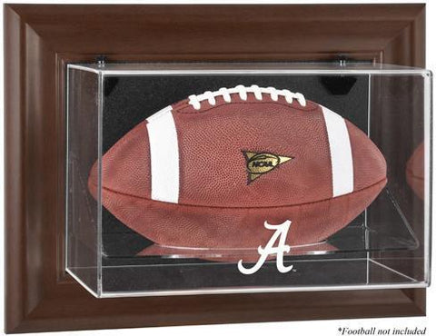 Alabama Crimson Tide Brown Framed Wall-Mountable Football Disp Case
