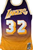 Magic Johnson Signed Lakers Fadeaway Purple Mitchell & Ness Swingman Jsy-BAWHolo