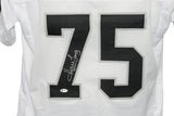 Howie Long Autographed/Signed Pro Style White XL Jersey BAS 31443