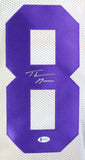 Thaddeus Moss Autographed White College Style Jersey - Beckett W Auth *8