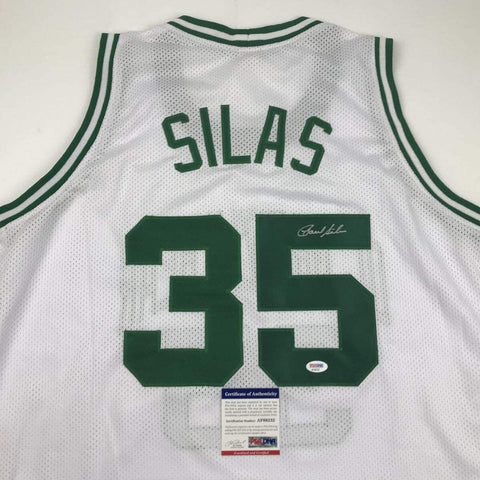 Autographed/Signed Paul Silas Boston White Basketball Jersey PSA/DNA COA