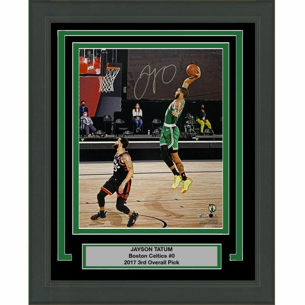FRAMED Autographed/Signed JAYSON TATUM Boston Celtics 16x20 Photo Fanatics COA