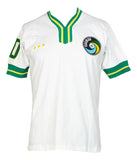 Pele Signed White New York Cosmos Soccer Jersey BAS