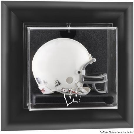 Wisconsin Badgers Black Framed Wall-Mountable Mini Helmet Display Case