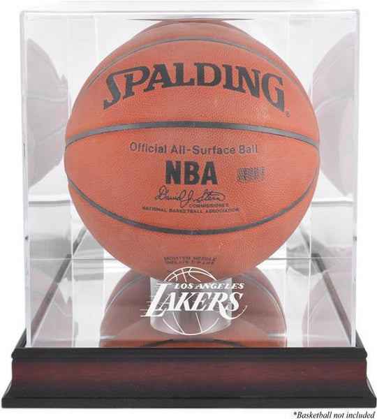 Los Angeles Lakers Mahogany Team Logo Basketball Display Case