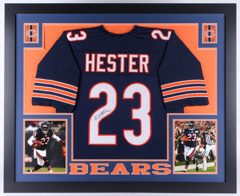 Devin Hester Signed Bears 35x43 Custom Framed Jersey (JSA COA) 4x Pro Bowler
