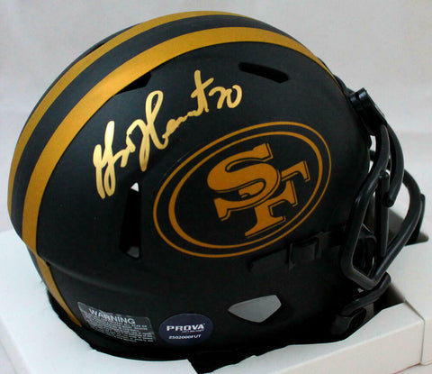 Garrison Hearst Autographed 49ers Eclipse Speed Mini Helmet-Prova *Gold