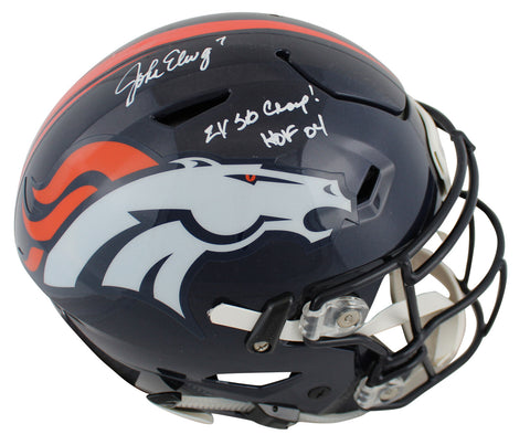 Broncos John Elway 2x Insc Signed Speed Flex Full Size Helmet BAS Witnessed