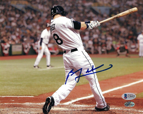 Ben Zobrist Autographed/Signed Tamp Bay Rays 8x10 Photo BAS 29771