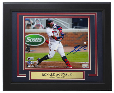 Ronald Acuna Jr. Signed Framed 8x10 Atlanta Braves Baseball Photo BAS