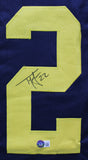 Michigan Ty Law Authentic Signed Navy Blue Pro Style Jersey BAS Witnessed
