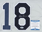 Don Larsen Signed Yankee Jersey (Beckett) Pitched Perfect Game 1956 World Series