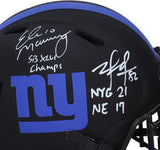 Eli Manning & Mario Manningham NY Giants Signed Eclipse Alt Helmet w/Multi Insc
