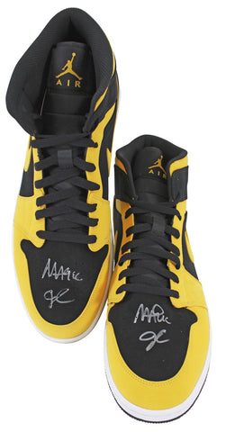Lakers Magic Johnson Signed 2018 Nike Air Jordan 1 Mid Size 14 Shoes w/ Box BAS