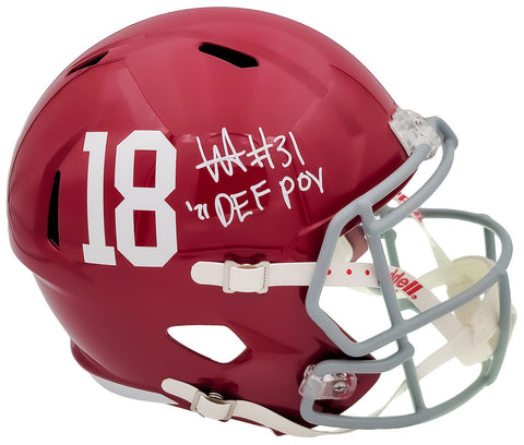 WILL ANDERSON AUTOGRAPHED ALABAMA RED FULL SIZE HELMET 21 DEF POY BECKETT 202897